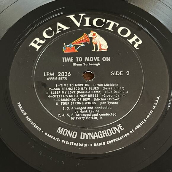 Glenn Yarbrough Time To Move On Vinyl LP 1964 RCA Victor LPM 2836 Mono - Picture 6 of 10